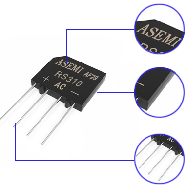 RS310/RS308/RS307/RS306,ASEMI整流桥,插件小扁桥采用60MIL规格GPP芯片 